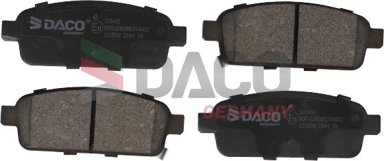 DACO Germany 320403 - Тормозные колодки, дисковые, комплект www.autospares.lv