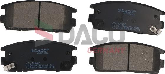 DACO Germany 320402 - Тормозные колодки, дисковые, комплект www.autospares.lv