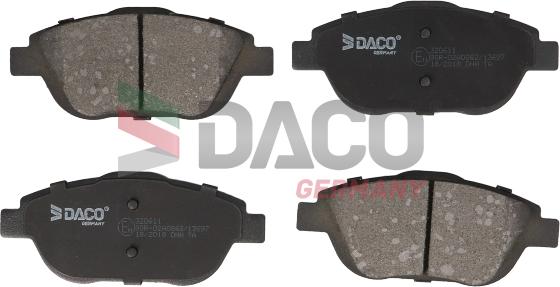 DACO Germany 320611 - Тормозные колодки, дисковые, комплект www.autospares.lv