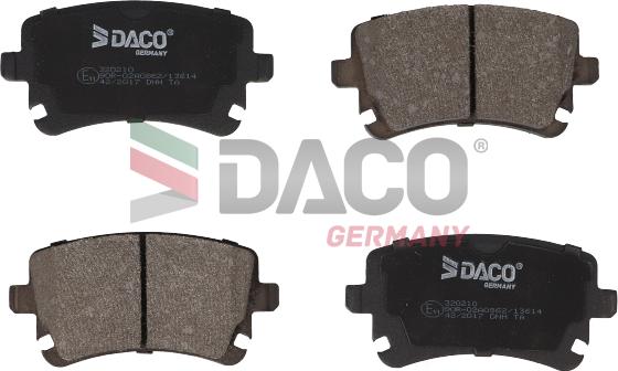 DACO Germany 320210 - Brake Pad Set, disc brake www.autospares.lv