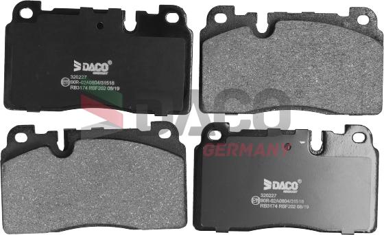 DACO Germany 320227 - Bremžu uzliku kompl., Disku bremzes www.autospares.lv