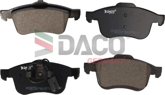 DACO Germany 321902 - Brake Pad Set, disc brake www.autospares.lv