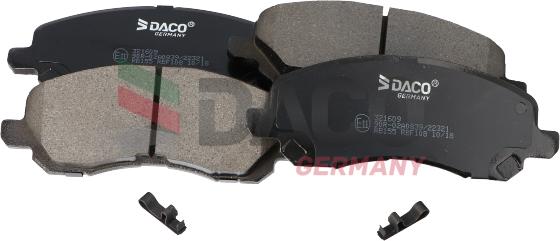 DACO Germany 321609 - Тормозные колодки, дисковые, комплект www.autospares.lv