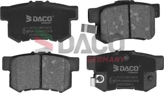 DACO Germany 321221 - Bremžu uzliku kompl., Disku bremzes www.autospares.lv