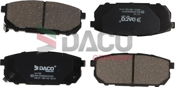 DACO Germany 321702 - Bremžu uzliku kompl., Disku bremzes autospares.lv