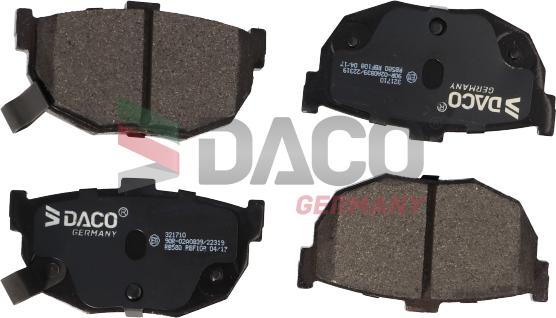 DACO Germany 321710 - Тормозные колодки, дисковые, комплект www.autospares.lv