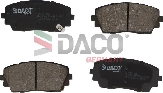 DACO Germany 321726 - Тормозные колодки, дисковые, комплект www.autospares.lv