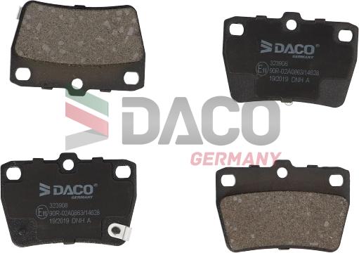 DACO Germany 323908 - Bremžu uzliku kompl., Disku bremzes www.autospares.lv