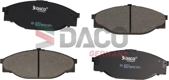 DACO Germany 323907 - Brake Pad Set, disc brake www.autospares.lv