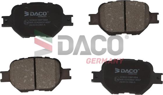 DACO Germany 323933 - Тормозные колодки, дисковые, комплект www.autospares.lv