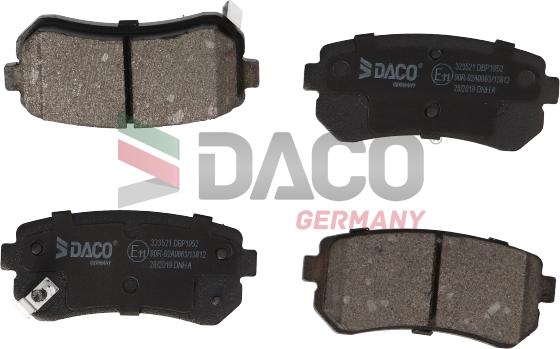 DACO Germany 323521 - Тормозные колодки, дисковые, комплект www.autospares.lv