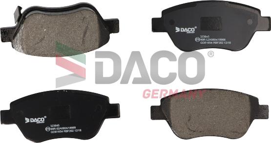 DACO Germany 323645 - Bremžu uzliku kompl., Disku bremzes autospares.lv