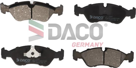 DACO Germany 323607 - Тормозные колодки, дисковые, комплект www.autospares.lv