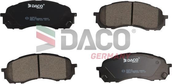 DACO Germany 323610 - Тормозные колодки, дисковые, комплект www.autospares.lv