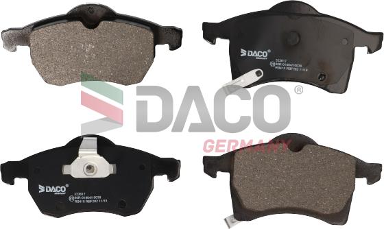 DACO Germany 323617 - Brake Pad Set, disc brake www.autospares.lv