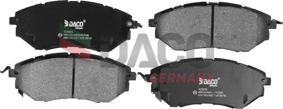 DACO Germany 323635 - Brake Pad Set, disc brake www.autospares.lv