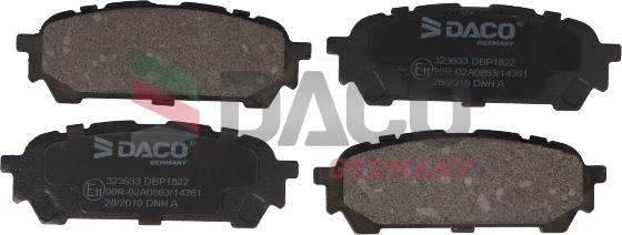 DACO Germany 323633 - Тормозные колодки, дисковые, комплект www.autospares.lv