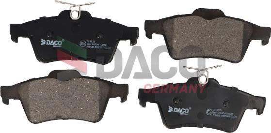 DACO Germany 323629 - Тормозные колодки, дисковые, комплект www.autospares.lv