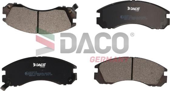 DACO Germany 323018 - Тормозные колодки, дисковые, комплект www.autospares.lv