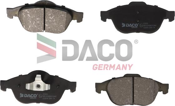 DACO Germany 323035 - Тормозные колодки, дисковые, комплект www.autospares.lv