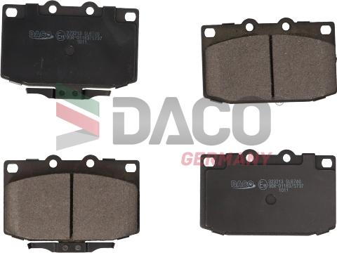 DACO Germany 323213 - Тормозные колодки, дисковые, комплект www.autospares.lv