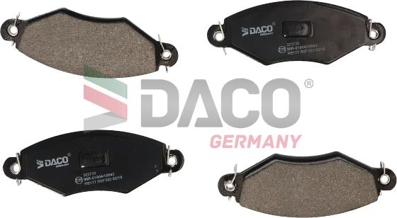 DACO Germany 323735 - Тормозные колодки, дисковые, комплект www.autospares.lv