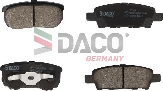 DACO Germany 322506 - Brake Pad Set, disc brake www.autospares.lv