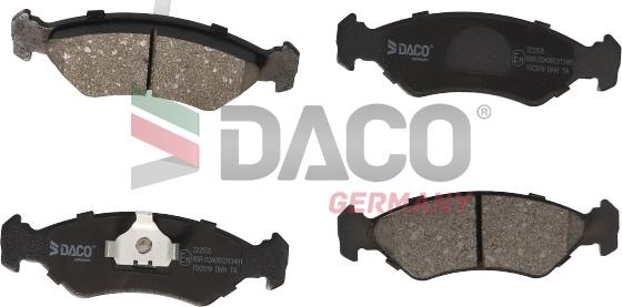 DACO Germany 322535 - Тормозные колодки, дисковые, комплект www.autospares.lv