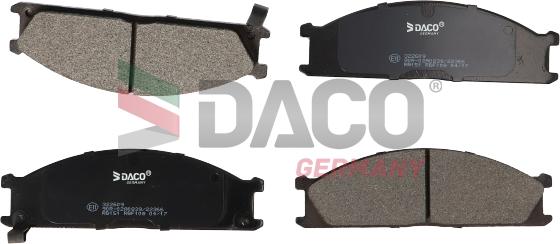 DACO Germany 322609 - Brake Pad Set, disc brake www.autospares.lv