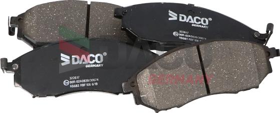 DACO Germany 322617 - Bremžu uzliku kompl., Disku bremzes www.autospares.lv