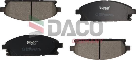 DACO Germany 322621 - Тормозные колодки, дисковые, комплект www.autospares.lv