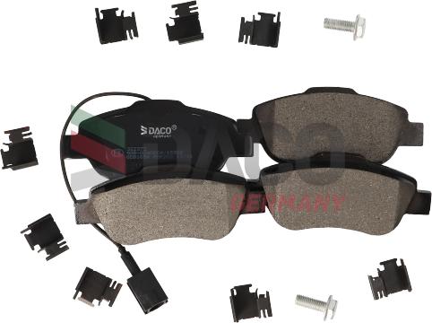 DACO Germany 322372 - Brake Pad Set, disc brake www.autospares.lv