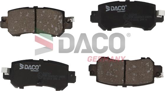 DACO Germany 322249 - Brake Pad Set, disc brake www.autospares.lv