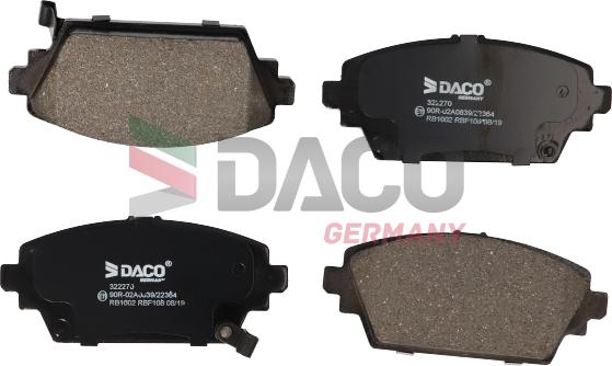 DACO Germany 322270 - Bremžu uzliku kompl., Disku bremzes autospares.lv