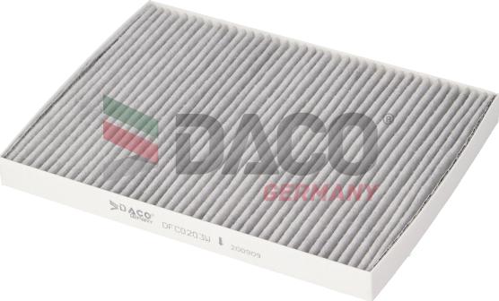 DACO Germany DFC0203W - Filter, interior air www.autospares.lv