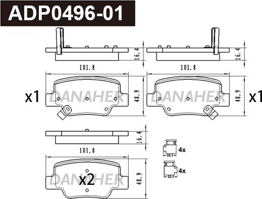 Danaher ADP0496-01 - Bremžu uzliku kompl., Disku bremzes autospares.lv