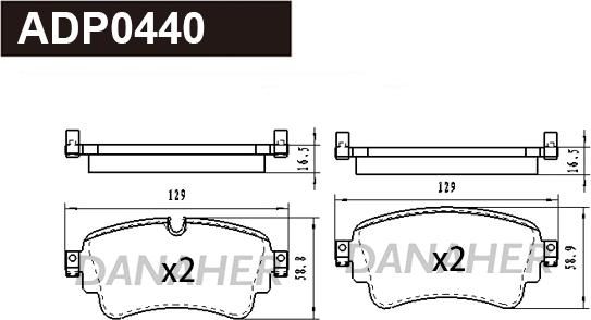 Danaher ADP0440 - Bremžu uzliku kompl., Disku bremzes autospares.lv