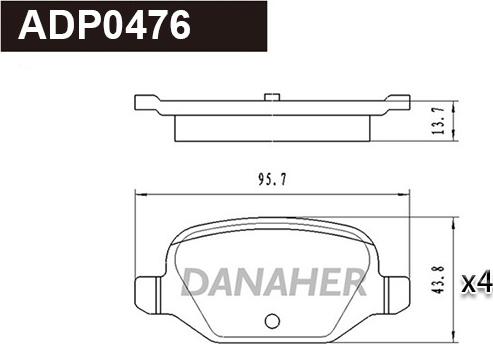 Danaher ADP0476 - Bremžu uzliku kompl., Disku bremzes www.autospares.lv