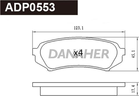 Danaher ADP0553 - Brake Pad Set, disc brake www.autospares.lv