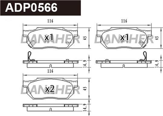 Danaher ADP0566 - Bremžu uzliku kompl., Disku bremzes autospares.lv