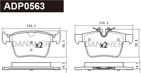 Danaher ADP0563 - Bremžu uzliku kompl., Disku bremzes www.autospares.lv