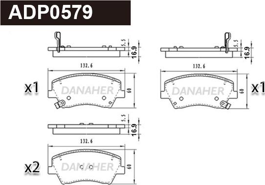 Danaher ADP0579 - Bremžu uzliku kompl., Disku bremzes autospares.lv