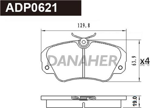 Danaher ADP0621 - Brake Pad Set, disc brake www.autospares.lv