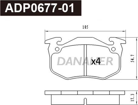 Danaher ADP0677-01 - Bremžu uzliku kompl., Disku bremzes www.autospares.lv