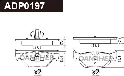 Danaher ADP0197 - Bremžu uzliku kompl., Disku bremzes autospares.lv