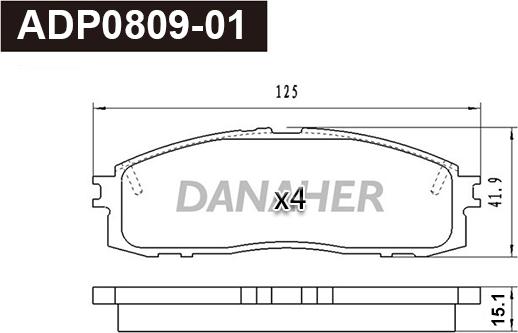 Danaher ADP0809-01 - Bremžu uzliku kompl., Disku bremzes www.autospares.lv