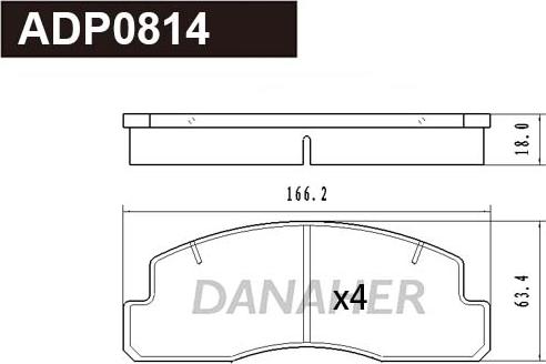 Danaher ADP0814 - Bremžu uzliku kompl., Disku bremzes autospares.lv