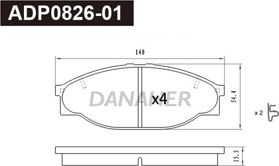 Danaher ADP0826-01 - Bremžu uzliku kompl., Disku bremzes www.autospares.lv