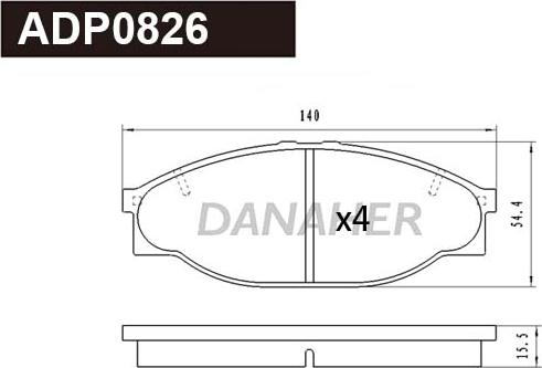 Danaher ADP0826 - Bremžu uzliku kompl., Disku bremzes www.autospares.lv