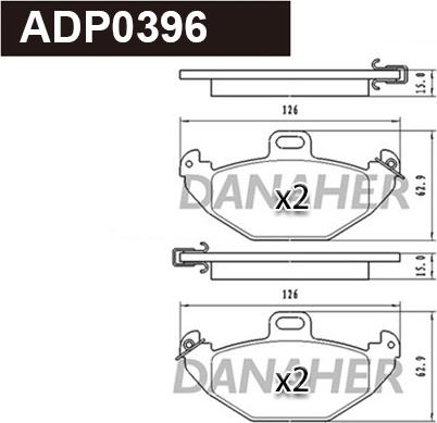 Danaher ADP0396 - Bremžu uzliku kompl., Disku bremzes autospares.lv